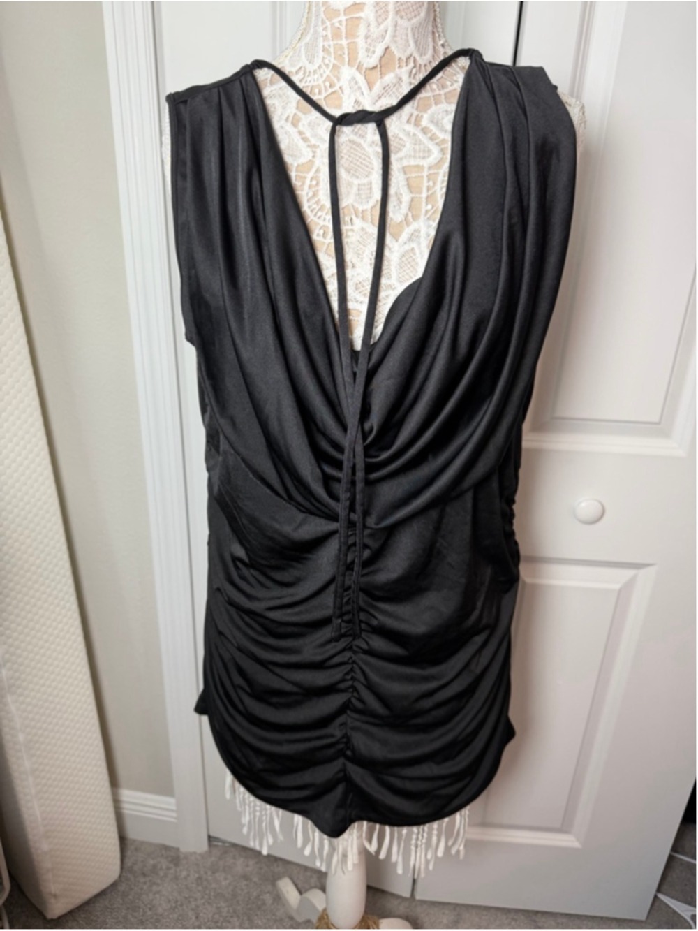 Torrid Black Ruched Cowl Neck Tank Top Plus Size 2X